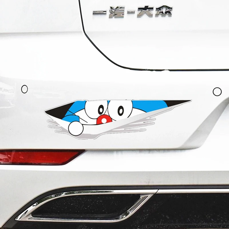 

22CM*6CM Doraemon Peep Cartoon Lovely Funny Car Stickers Creative Decals For Tail Reflective Auto Tuning Styling D14