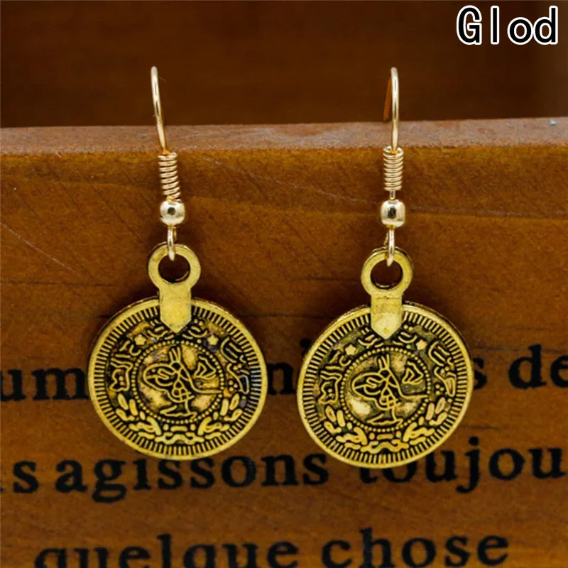 Новые модные серьги в этническом стиле винтажные из натурального сплава