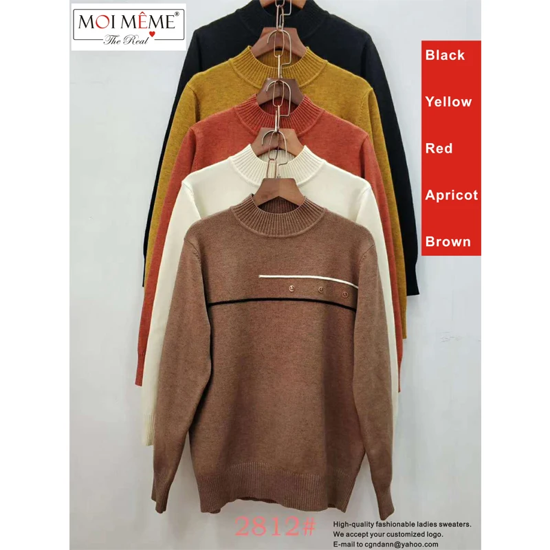 5 PCS Factory Wholesale Women Long Sleeve Sweaters Autumn Winter Slim Women Pullover Knitted Sweater Soft Warm woman sweaters