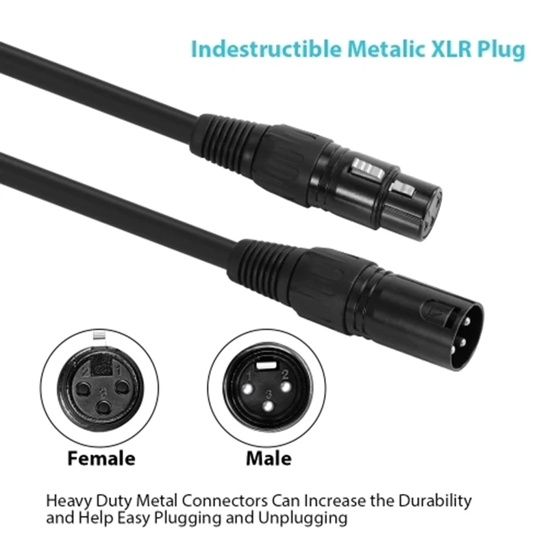 8 шт. В комплекте 2 м/6.6Ft XLR кабель DMX сценический светильник 3-Pin зарядный с разъемом