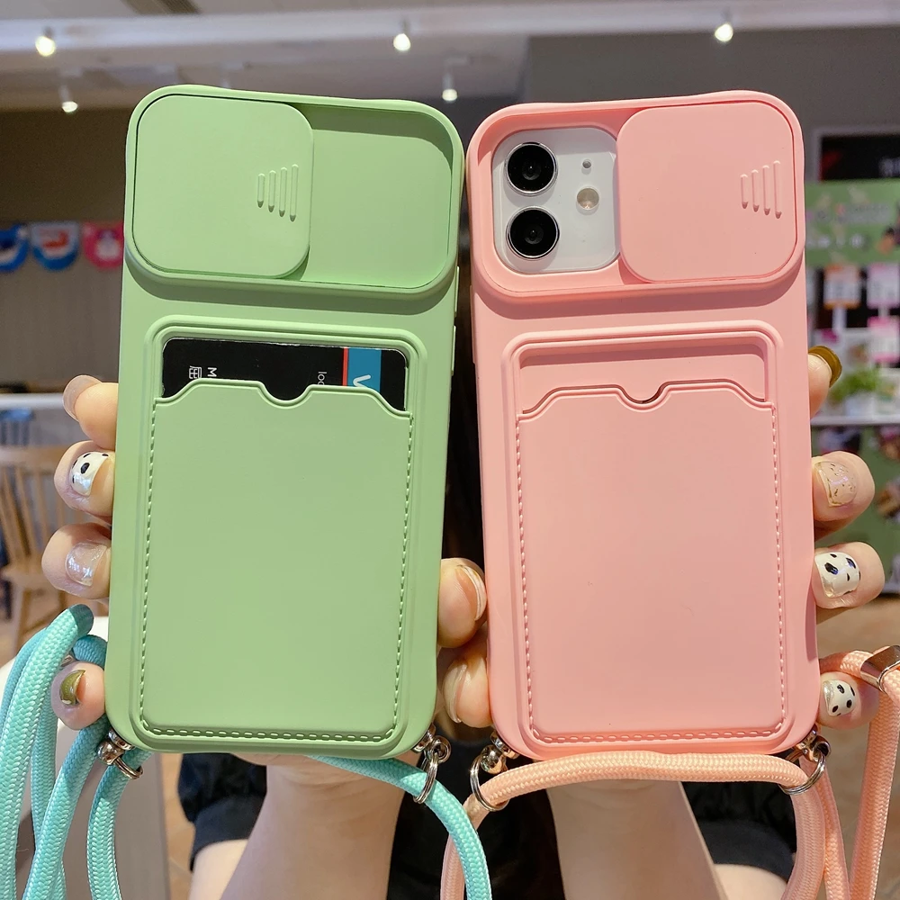 Чехол-бумажник для iPhone 12/11/13 Pro Max/XS/X/XR/7/8 Plus/SE 2020 с цепочкой и шнурком | Мобильные
