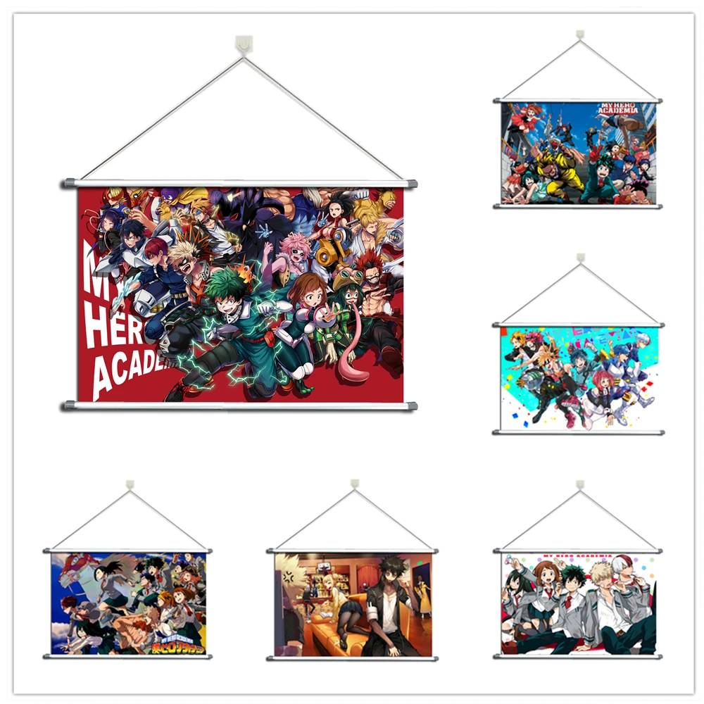 

Anime Boku no Hero Academia Midoriya Izuku Prsonalize Customer Made Alloy Fabric Wall Poster Scroll