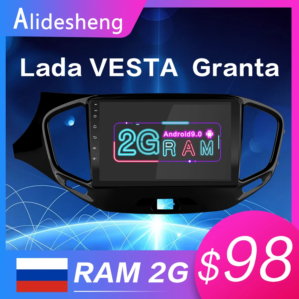 Автомобильный DVD плеер 2G RAM Android 9 0 для LADA Vesta ВАЗ Granta Cross Sport 2015 2019 2Din автомобильное