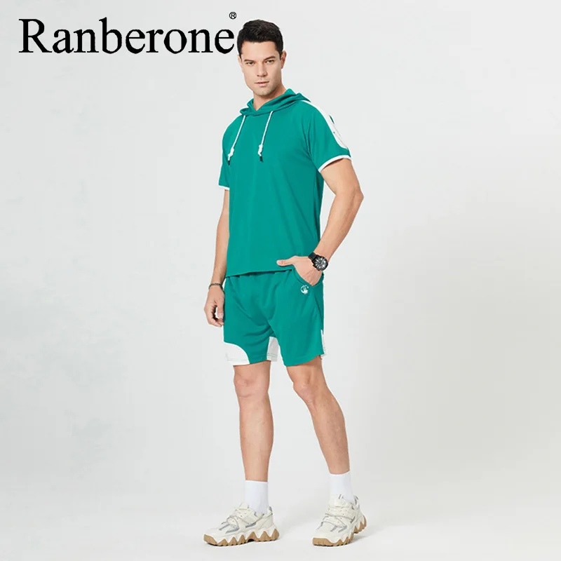 Спортивный костюм мужской из 2 предметов с капюшоном и штанами в стиле пэчворк |