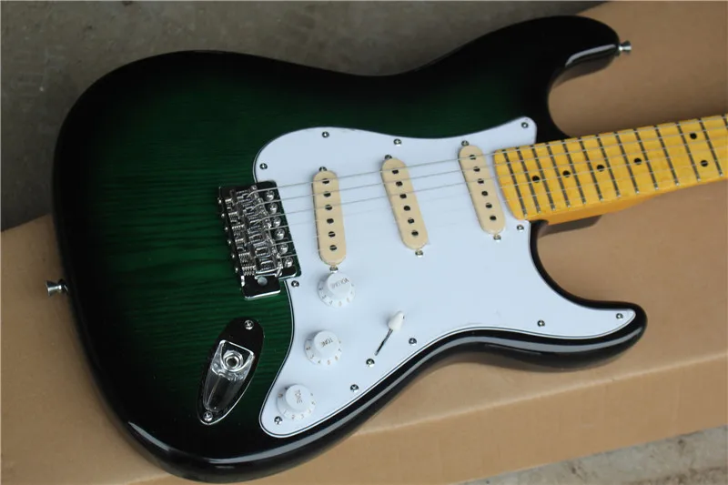 6-ой Электрогитары прозрачный зеленый цвет корпус из древесины ясеня 22 Лады с