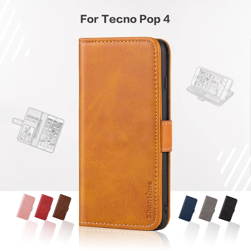 

Чехол-книжка для Tecno Pop 4, деловой кожаный роскошный чехол с магнитным кошельком, чехол для телефона Tecno Pop 4