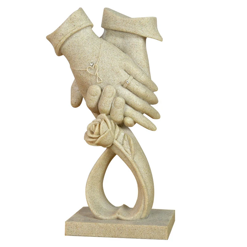 

Valentine's Wedding Decoration Figurines Lover Hand Model Decor Sculpture Bedside Display Artware Crafts Home Decoration Gifts
