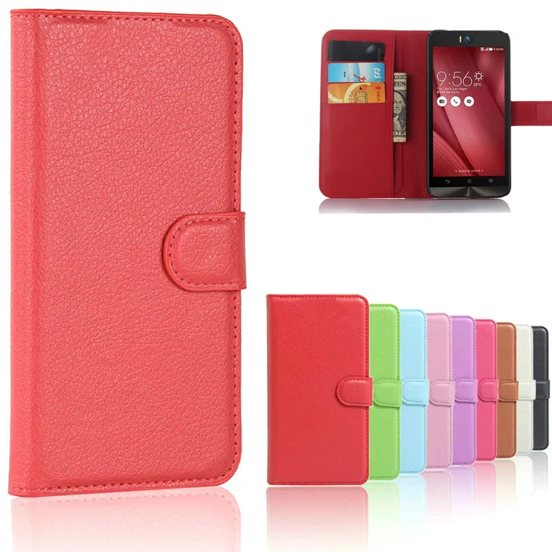 Кожаный чехол для Asus Zenfone Selfie ZD551KL 5 дюймов защитный кошелек откидная задняя