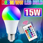 Лампа светодиодная RGB, меняющая цвет, E27, 220 В, 110 В, 5 Вт, 10 Вт, 15 Вт