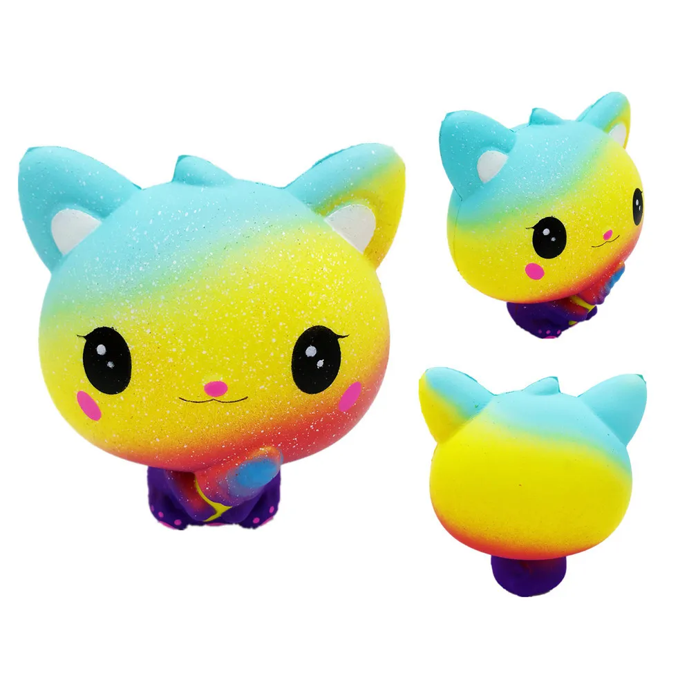 

New Colourful Galaxy Cat Scented Charm Slow Rising Squeeze Stress Reliever Toy Kawaii Decorative Ornaments