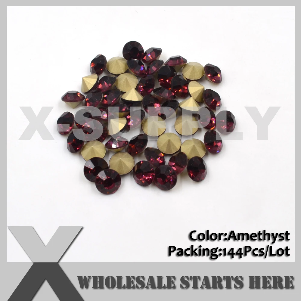 

SS45(10mm) Amethyst Loose Rhinestone,Pointed Sharp Back,Used for Single Metal Setting,Cup Chain Decorations