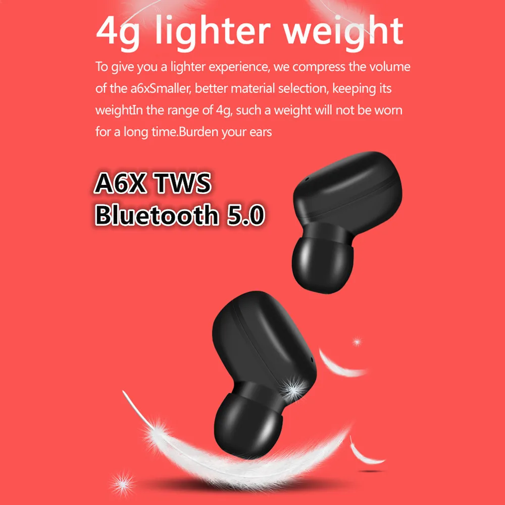 noise canceling headphone earphones true wireless earbuds a6x gaming headset for realme x2 pro q x x2 for philips kulaklä±k free global ship