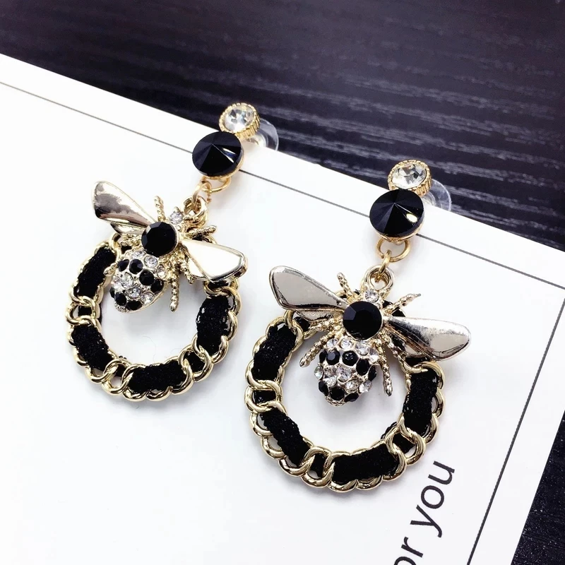 

2021 New Bee Pearls Long Brand Designer Luxury Jewelry Pendientes Statement Earrings for Women Korean Fashion