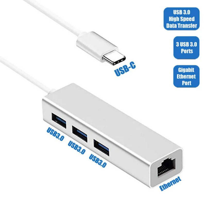 Адаптер Ethernet USB-C USB 3 0 C RJ45 сетевая карта 100 Мбит/с гигабитный Интернет для Macbook |