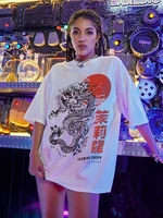 summer women t shirts harajuku chinese dragon print streetwear tops oversized t shirt women short sleeve t shirt female clothes