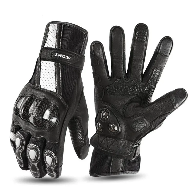 

SUOMY Motorcycle Gloves Leather Full Finger Long Guantes Moto Touch Screen Motorbike Motocross Racing Women Men Shockproof Glove