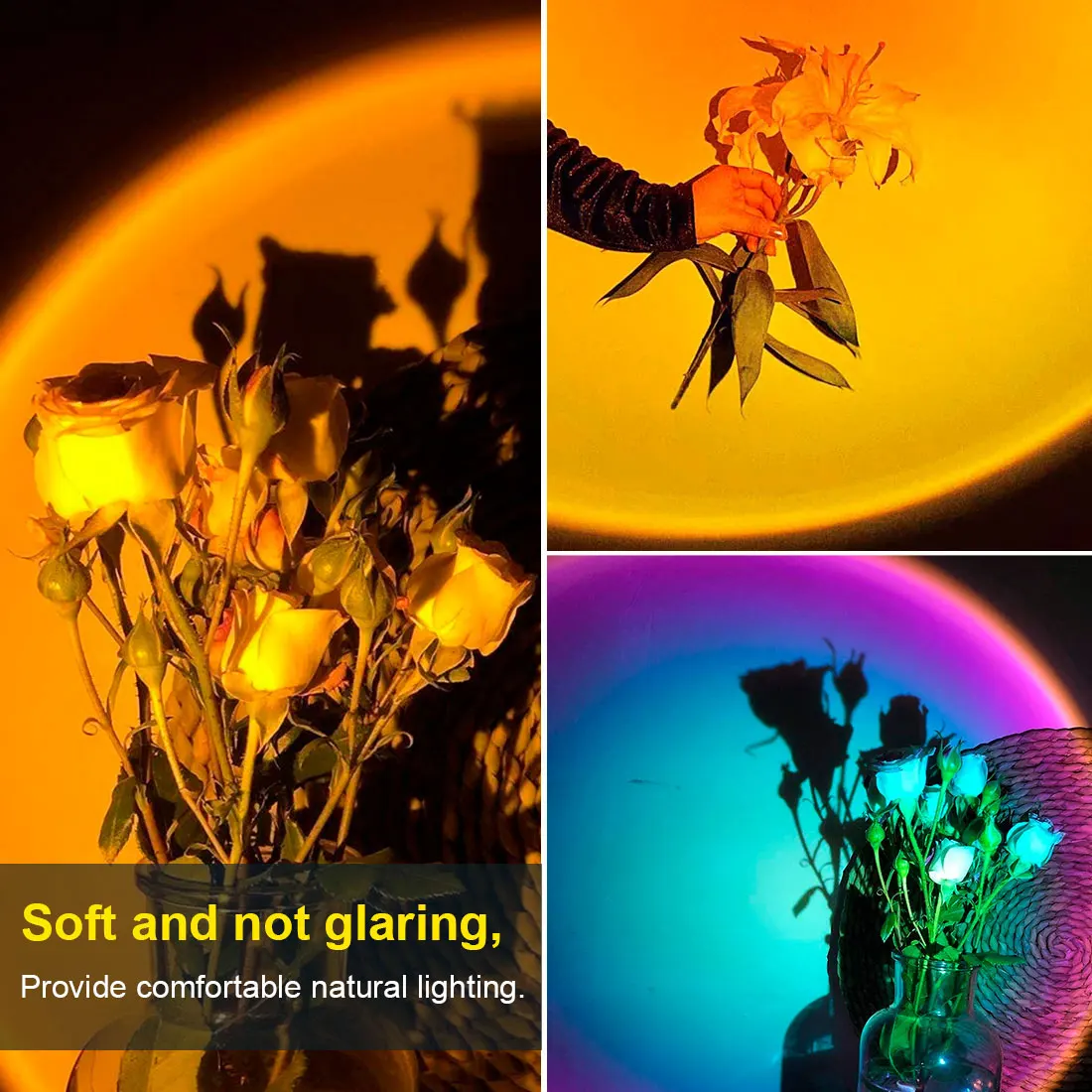 

Red Projector USB Rainbow Sunset LED Night Light Sun Projection Desk Lamp for Bedroom Bar Coffee Store Wall Decoration Lighting
