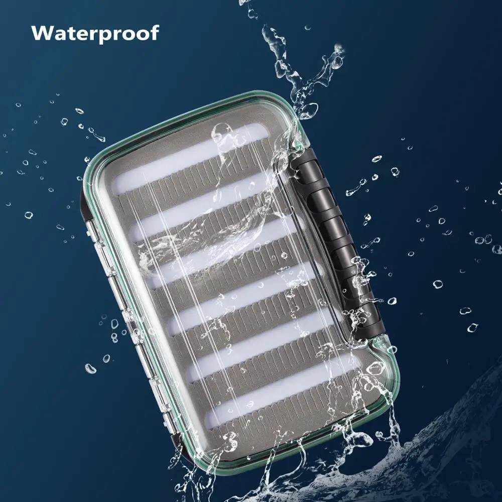 Bassdash Водонепроницаемая коробка для мух Двусторонняя Рыболовные Мухи хранения из