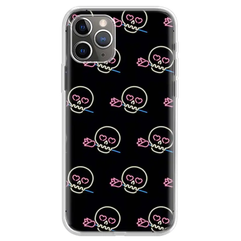 Супер милый Череп Мода для Apple iPhone 7 8 Plus 11 12 Mini Pro 10 X XS XR 6 6S 5 5S SE Max мягкий прозрачный