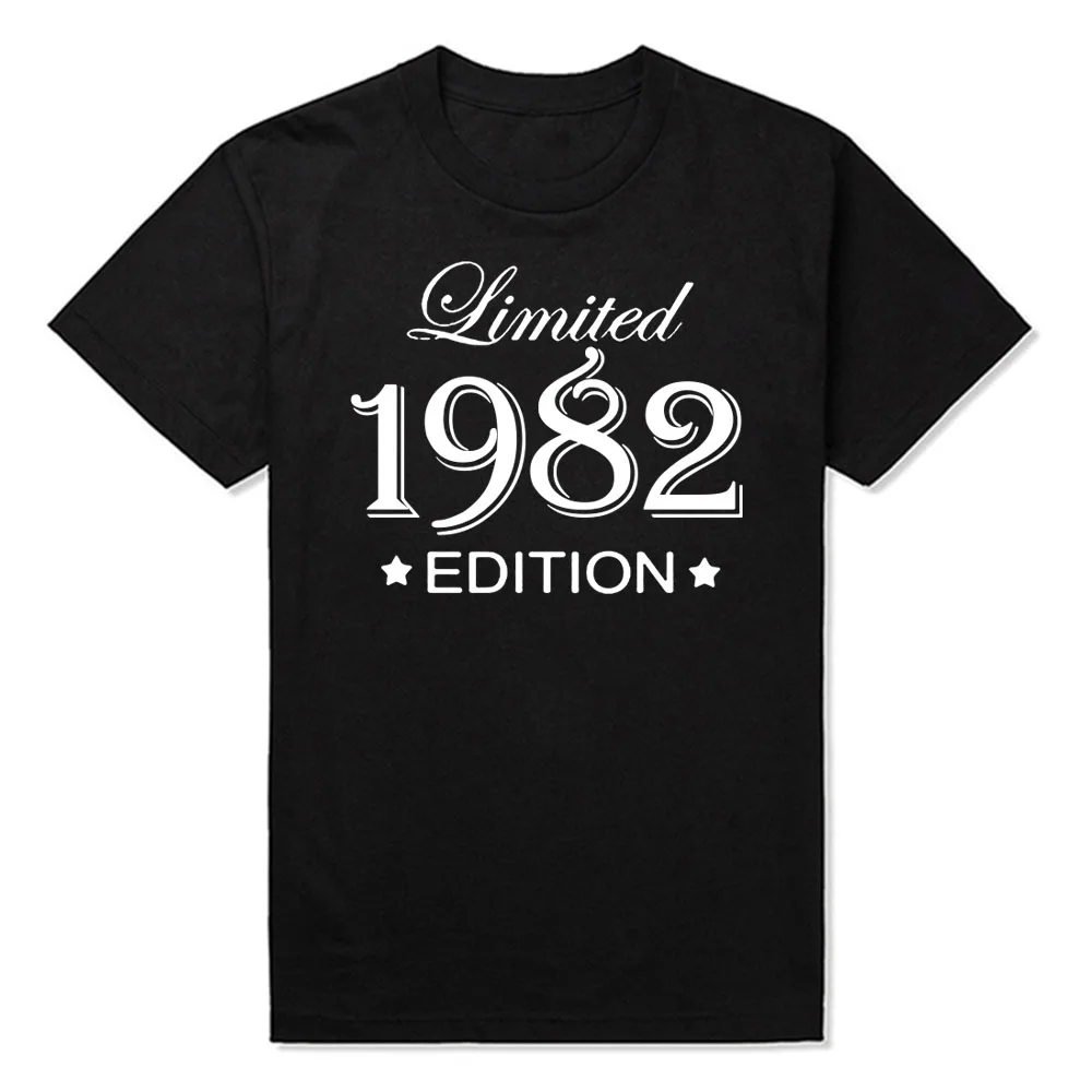 

Funny Summer Style Limited Edition 1982 T Shirts Men Funny Birthday Short Sleeve O Neck Cotton Man Made In 1982 T-shirt Tops
