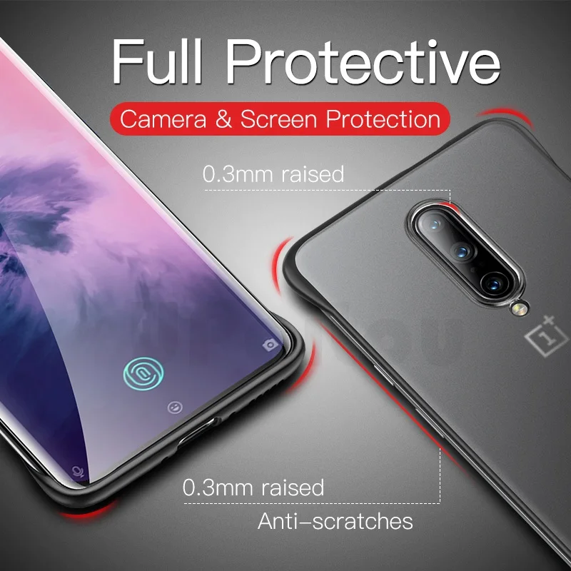 Бескаркасный прозрачный чехол UPaitou для Oneplus 1 + 7 Pro 6 6T Матовый Жесткий Чехол 7Pro с