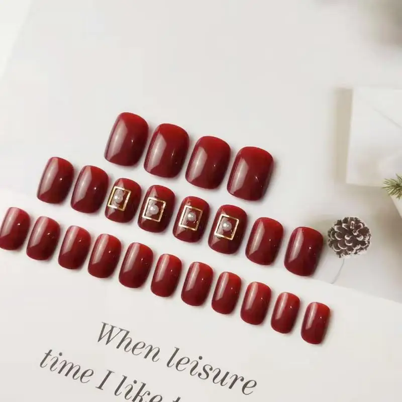 Роскошный квадратный стикер для ногтей матовая 3D текстура на полную длину с