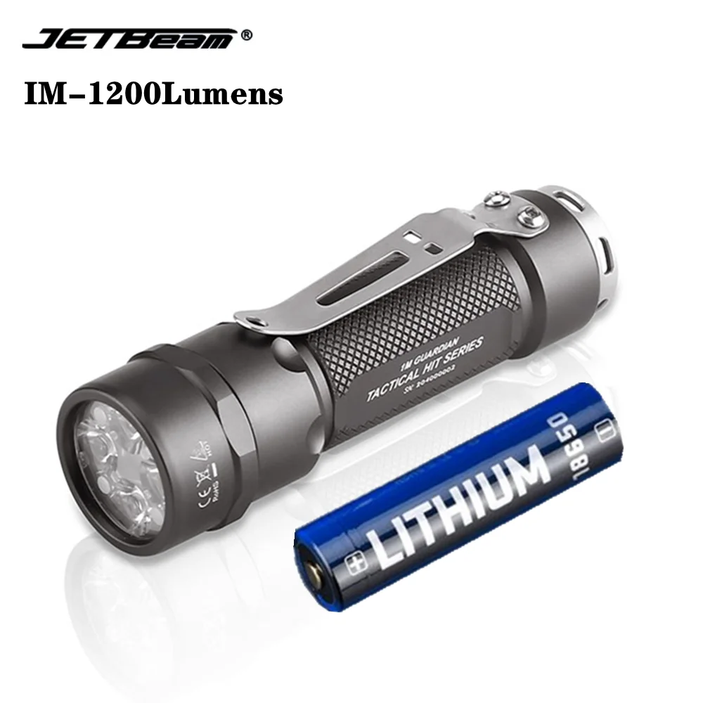 JETBeam IM XP-G3 1200lm Flashlight Mini 6 Modes Adjustable Waterproof Tactical Torch Lamp Outdoor Hunting Fishing Lantern