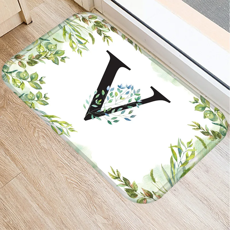 Ковриков Коврик для прихожей листья с буквенным принтом простая классическая