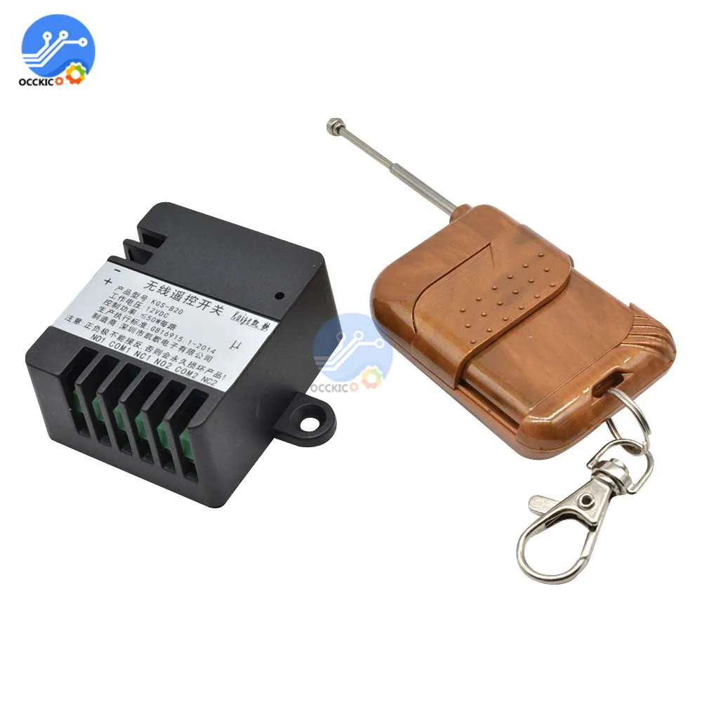 

DC 12V 2CH Relay 433Mhz Receiver Module Wireless Remote Control Switch RF Transmitter for Door Warehouse