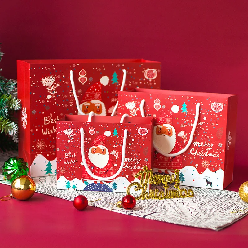 

Рождественские подарочные сумки Санта мешки крафт бумажный мешок дети партии сувениры коробка Рождественские украшения для дома новый год...