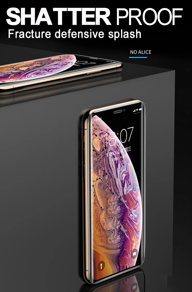 20D нано жидкое полное покрытие Защитное стекло для iPhone 7 8 6 Plus Защита экрана для X XR XS Max 11 pro УФ Закаленное стекло пленка
