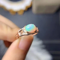 meibapj colourful natural opal gemstone fashion ring for women real 925 sterling silver charm fine party jewelry