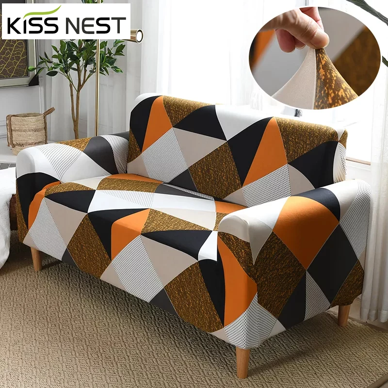 

Stretch Sofa Cover Elastic Spandex Slipcovers 1 2 3 4 Seater for Living Room Sectional L Shape Corner Couches Need 2 Piece