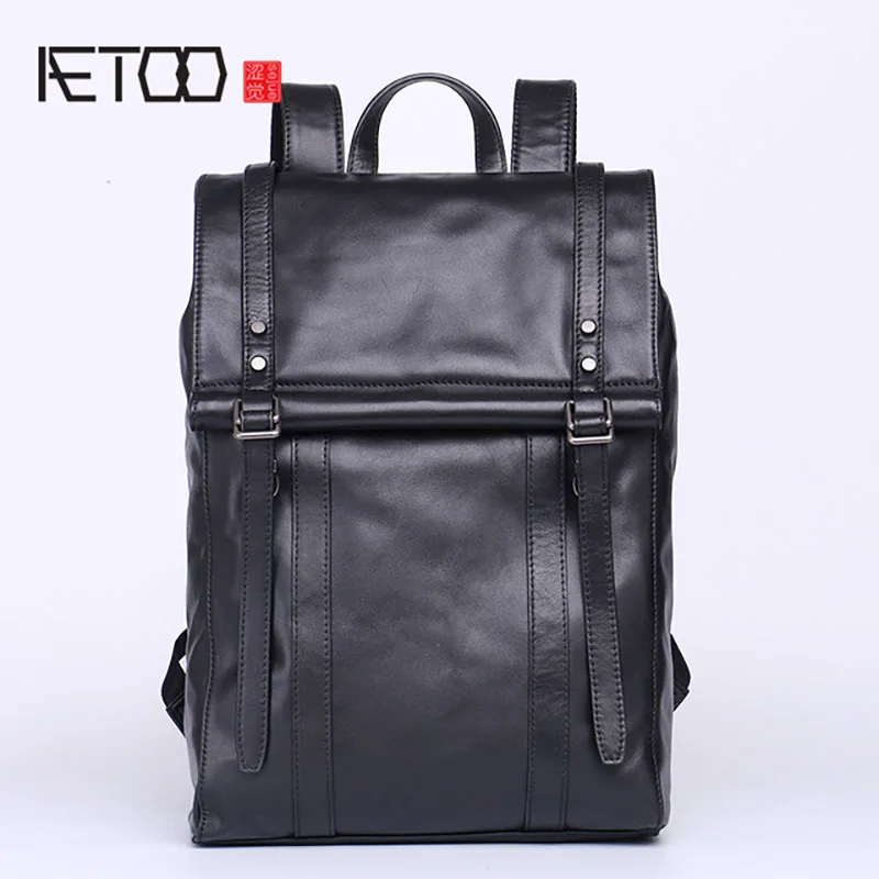 AETOO винтажная кожаная сумка на плечо с бешеной лошадкой мужской кожаный рюкзак