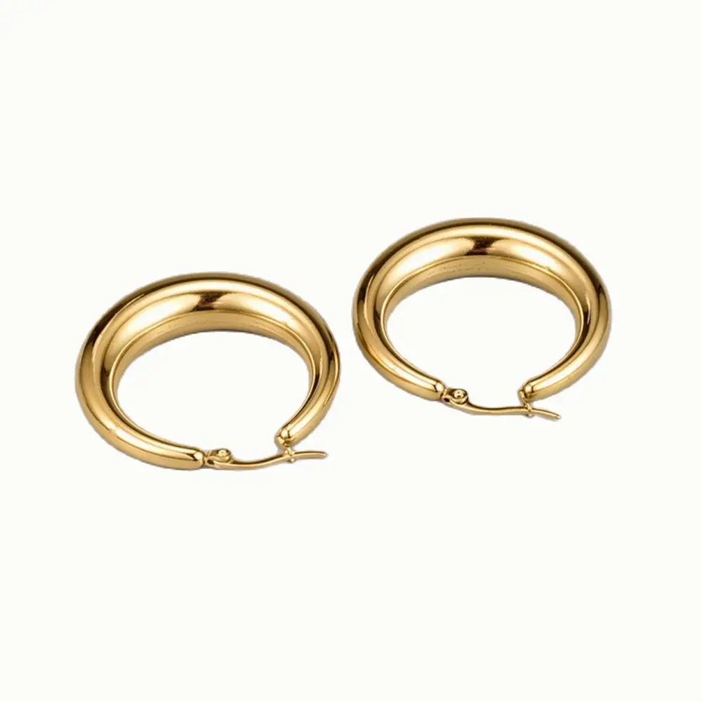 Серьги-кольца из титановой стали женские классические круглые украшения для