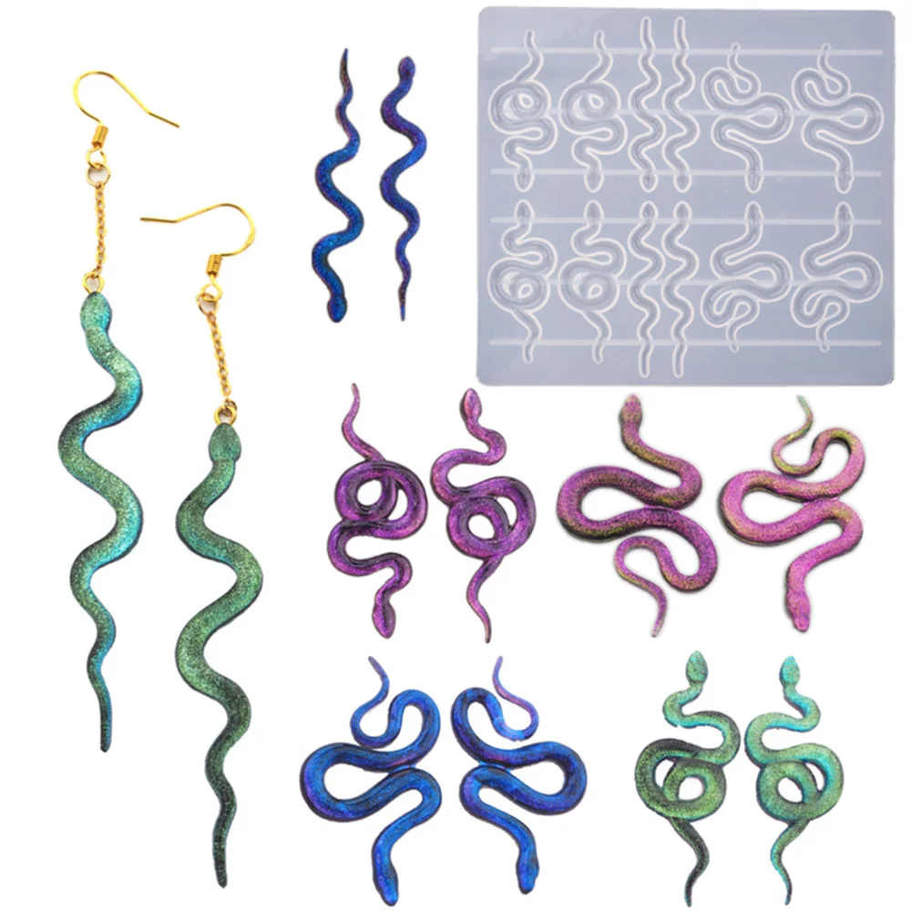 

Snake Earrings Silicone Mold Snake Head Keychain Mirror Silicone Mold Earrings Mold Epoxy Resin Molds For Jewelry DIY Craft