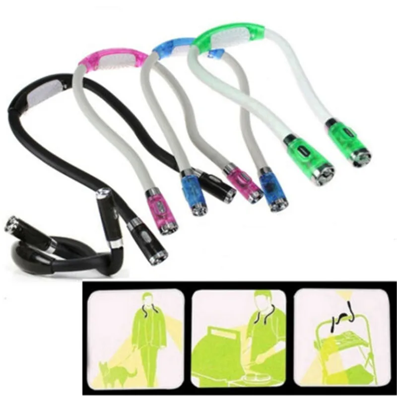 Креативная лампа для шеи светодиодная Ночная гибкая 4 режима на батарейках Handsfree