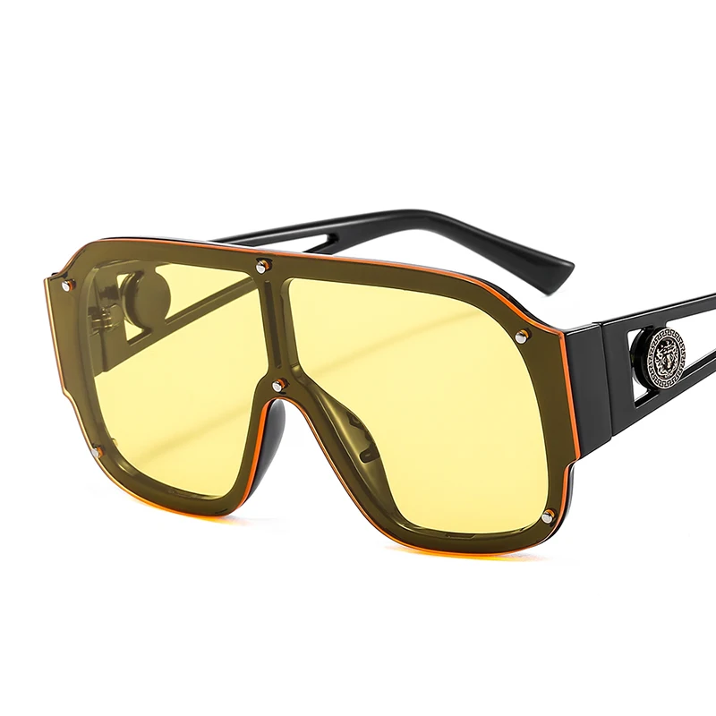 

D&T 2020 New Arrival Shield Sunglasses Women Men Square Style Brand Designer PC Lens Frame Metal Logo Luxury Casual Sunglasses