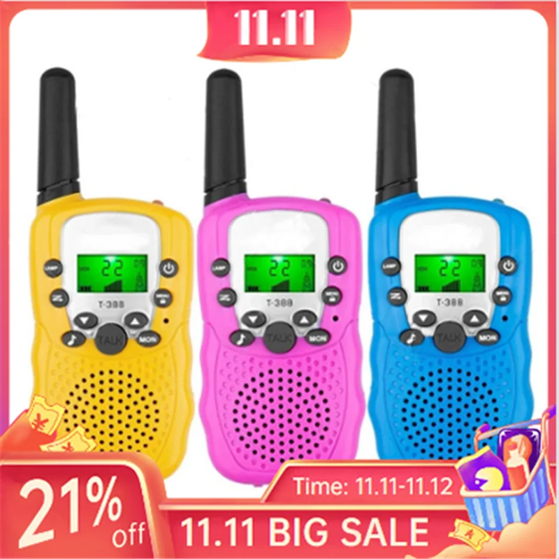 

2 Pack Children Walkie Talkie 8 Channel Long Range Kids Walkie-talkies Mini Radio Station Birthday Christmas Gift