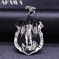 archangel st michael stainless steel keychain protect me saint shield angel protection gem orhodox amulet jewelry k3674s02