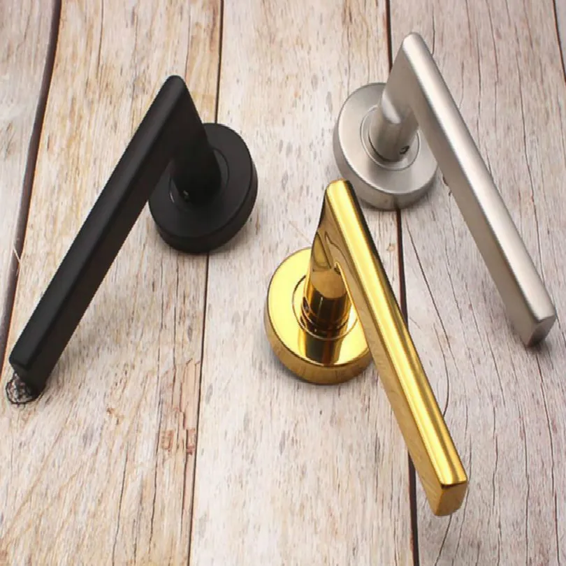 

1PC One Side Door Handles for Interior Doors Outside Black Door Handle Black Golden Silver Door Pulls Without Lock Free Shipping