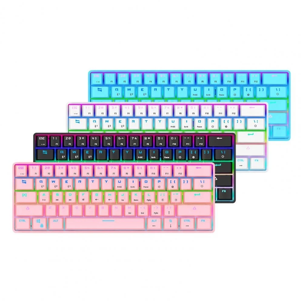 

Mechanical Keyboard 61 Keys With Bluetooth Wired Dual Mode RGB Backlight Keyboard For Gaming Computer Office