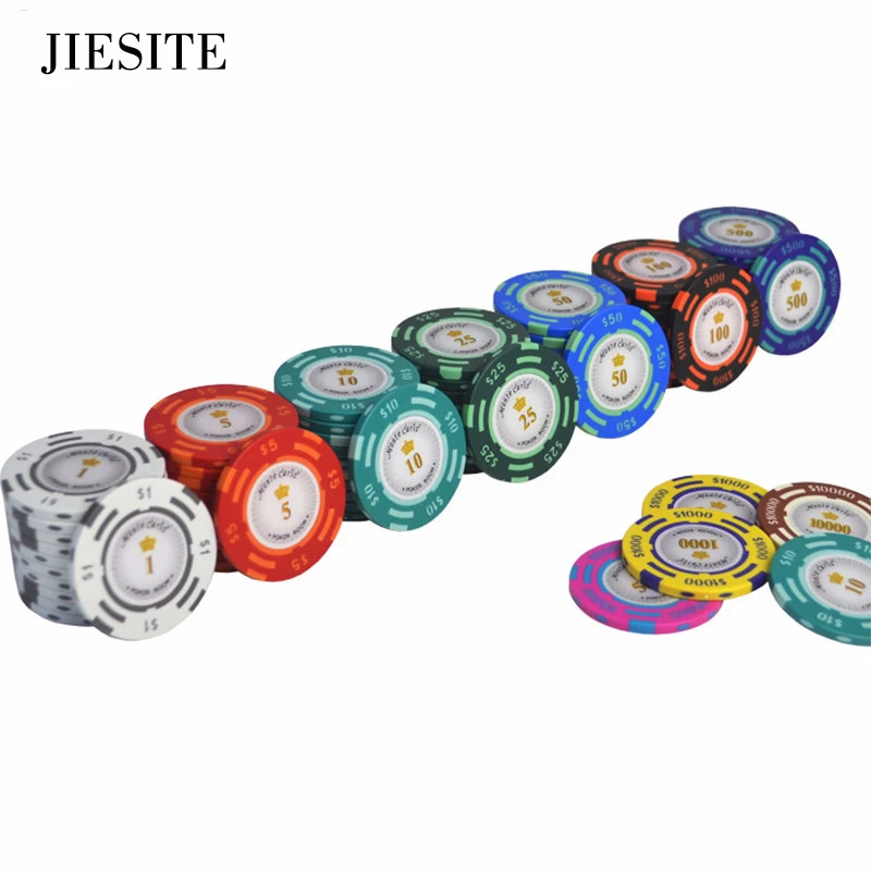 5 шт./лот глиняный покерный чип для казино набор покерных чипов металлические