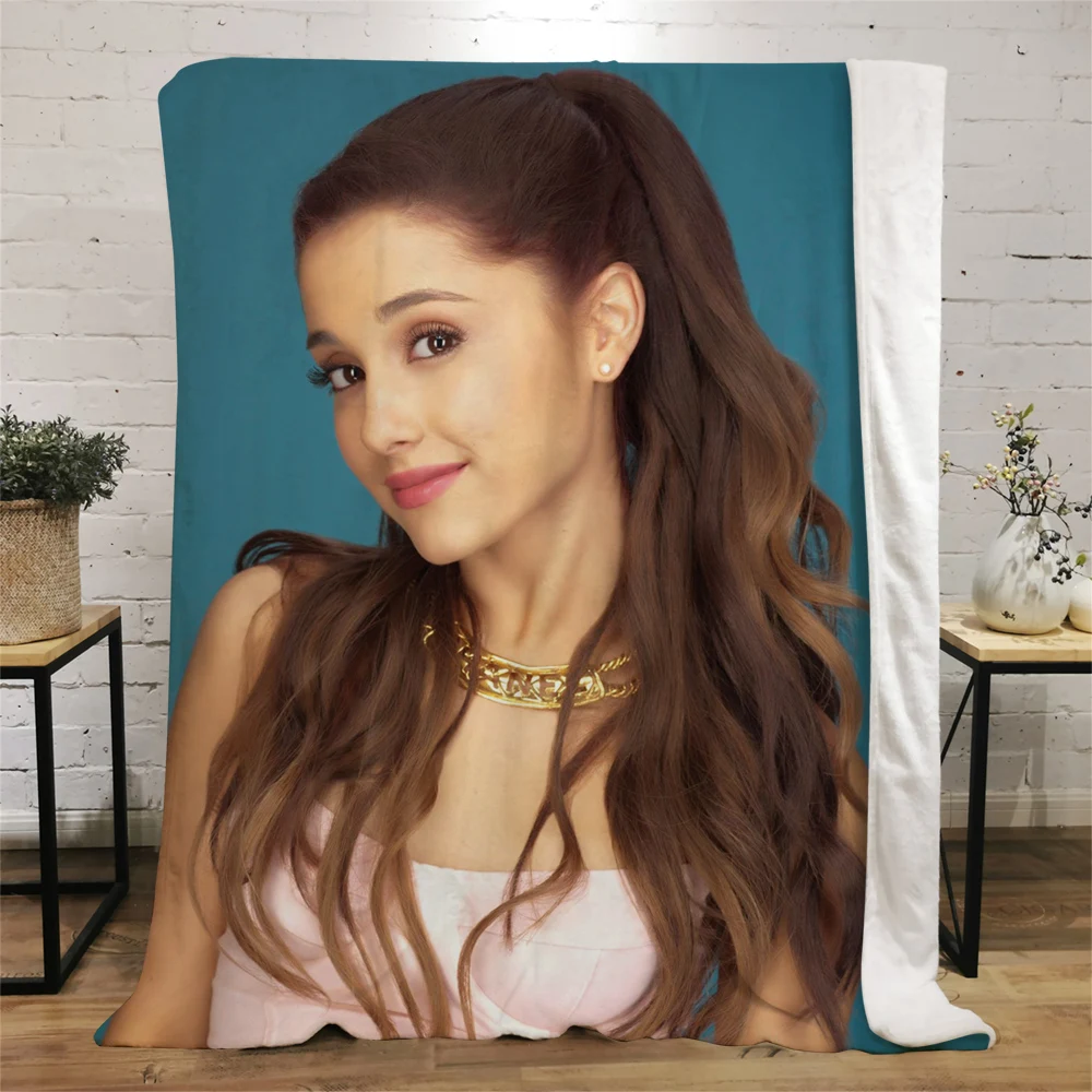

CLOOCL Singer Ariana Grande Flannel Blankets 3D Graphics Keep Warm Plush Quilts Gifts For Girls Boys Fans Warm Casual Blankets