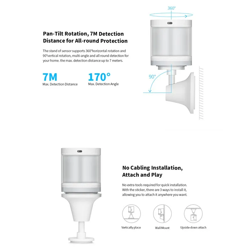 Датчик движения Aqara Smart Home датчик обнаружения интенсивности света с держателем |