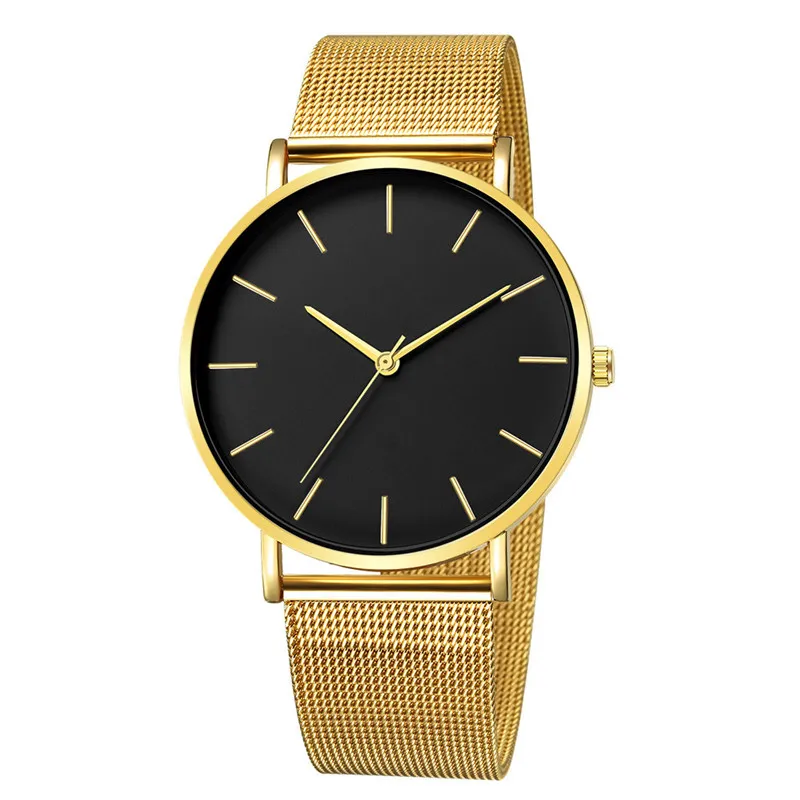 

Fashion Simple Watches Men Black Mesh Band Quartz Watch Casual Man Watch dames horloges horloges vrouwen montre bracelet femme