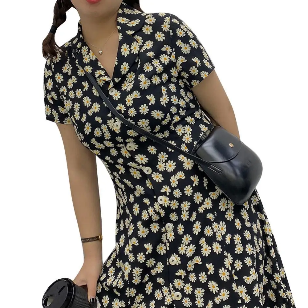 

Летняя женская обувь, с коротким рукавом, рубашки с отложным воротником на пуговицах трапециевидной формы Мини сексуальное платье vestido de mujer...