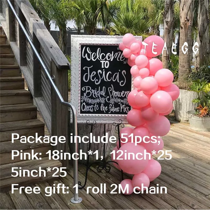 51 шт./компл. Макарон бледно розовый шар Набор Для арки Свадебная вечеринка фон
