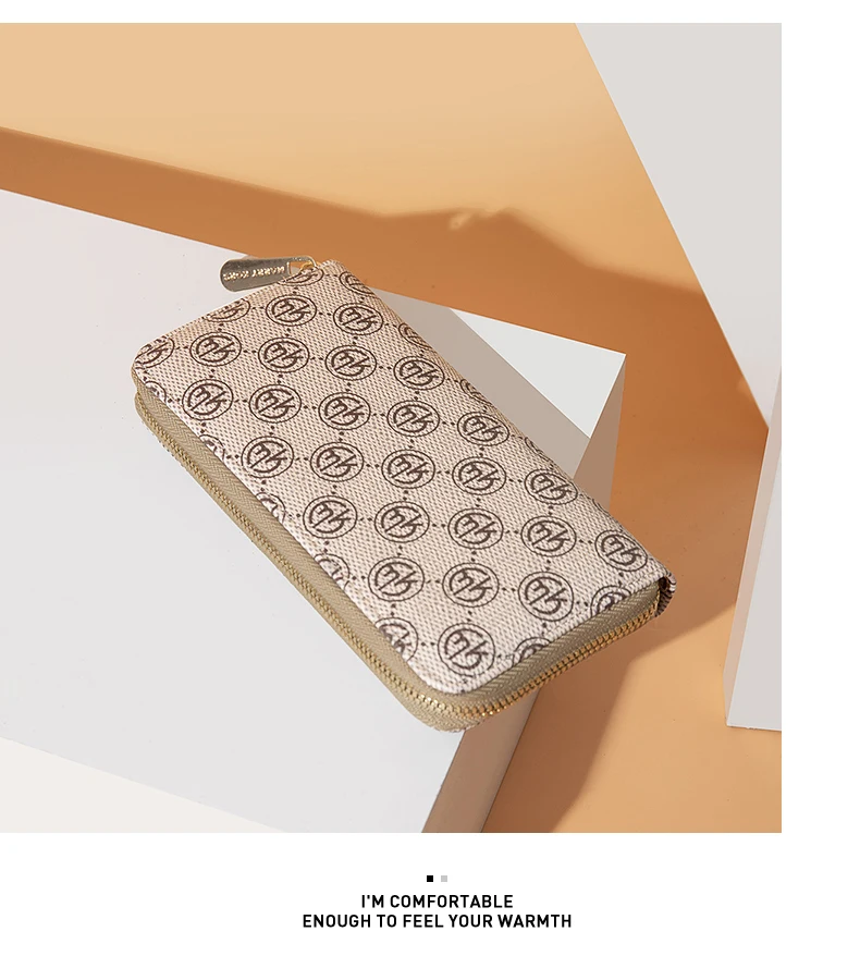 MARRY KORS, женские кожаные кошельки на молнии, бежевый карман для телефона, кошелек, держатель для карт, Женский Длинный кошелек, портмоне, держатель для карт, клатч
