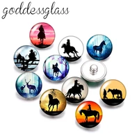 new love horse running horse unicorn 10pcs round photo 12mm18mm snap buttons for 12mm18mm snap necklace diy findings jewelry